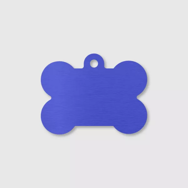 Hondenpenning bot blauw 38 x 25 mm