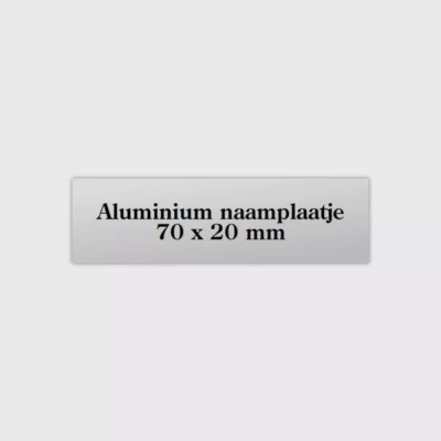 Aluminium Naamplaatje 70 x 20 mm