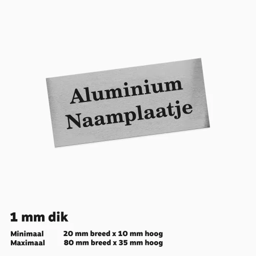 Aluminium Naamplaatje Klein