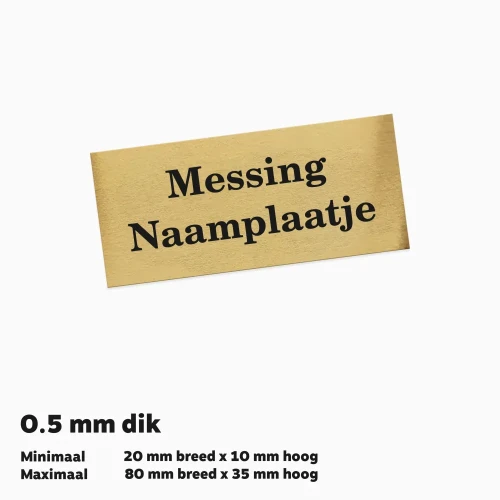 Messing Naamplaatje Klein